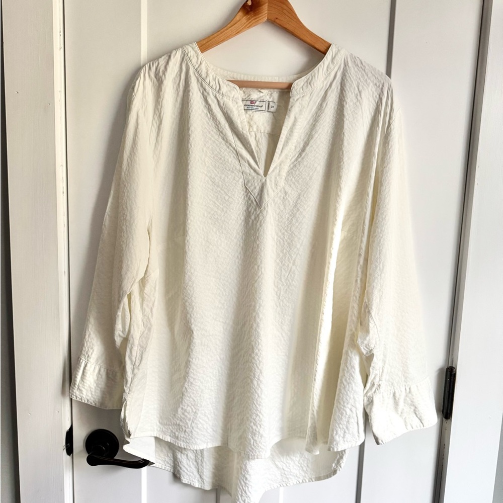 VINEYARD VINES Ivory Casual Shirt 2X